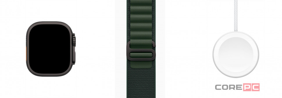 Apple Watch Ultra 2 (2024) 49mm Black Titanium Case with Dark Green Alpine Loop (S)