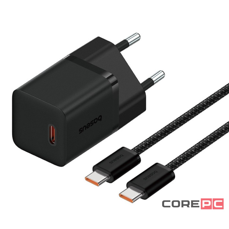 Сетевое зар. устр. Baseus GaN5 Mini 1C кабель Type-C на Type-C 30W P10110902113-00 черное