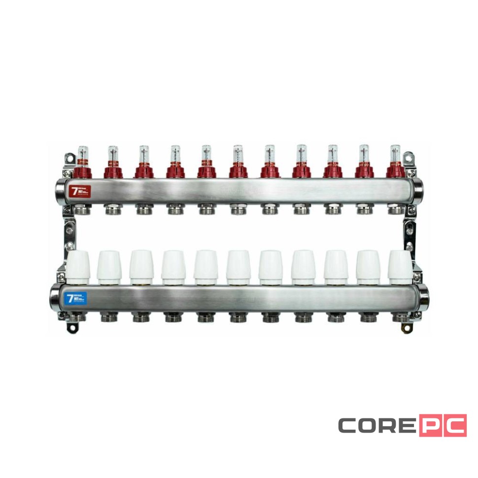 Группа коллект. VIEIR 1х11х3/4quot; с расходомер, дренаж. кр, воздухоотвод., нерж. сталь VR113-11A