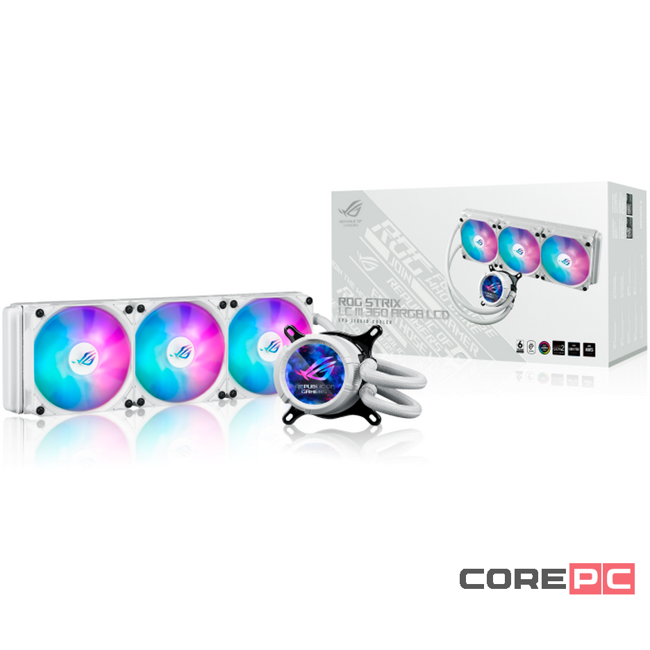 Система жидкостного охлаждения для процессора ASUS ROG STRIX LC III 360 ARGB LCD WHT (90RC00W2-M0UAY0)