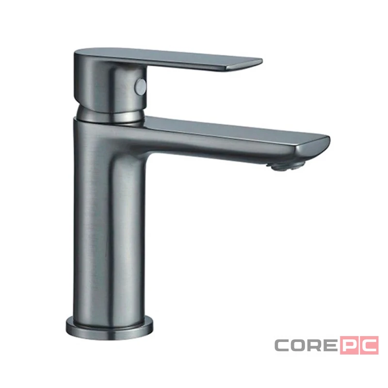 Смеситель для раковины Haiba HB10505-3, рычажное управление, цвет оружейная сталь