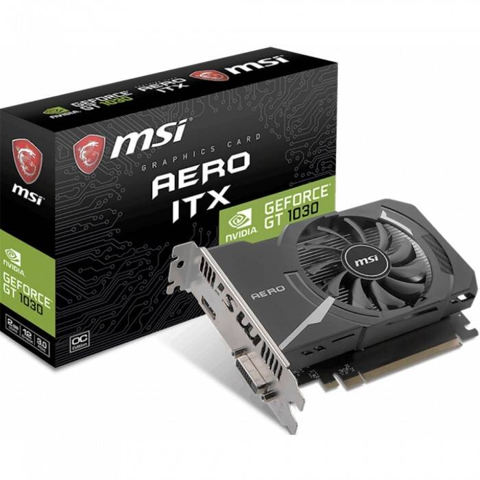 Видеокарта MSI (GT 1030 AERO ITX 2GD4 OC) GeForce GT1030 2GB AERO ITX OC