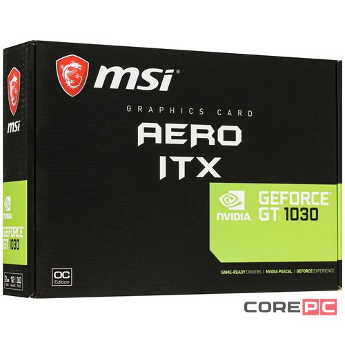 Видеокарта MSI (GT 1030 AERO ITX 2GD4 OC) GeForce GT1030 2GB AERO ITX OC