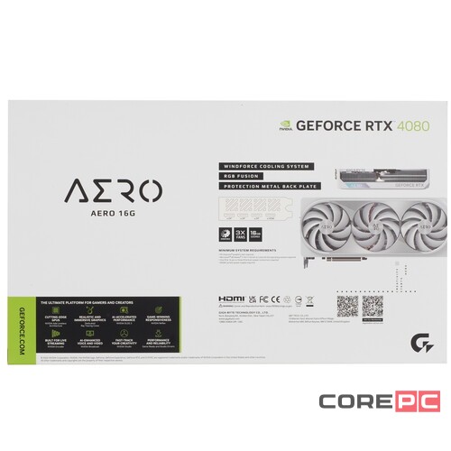 Видеокарта Gigabyte (GV-N4080AERO-16GD) GeForce RTX 4080 16GB AERO