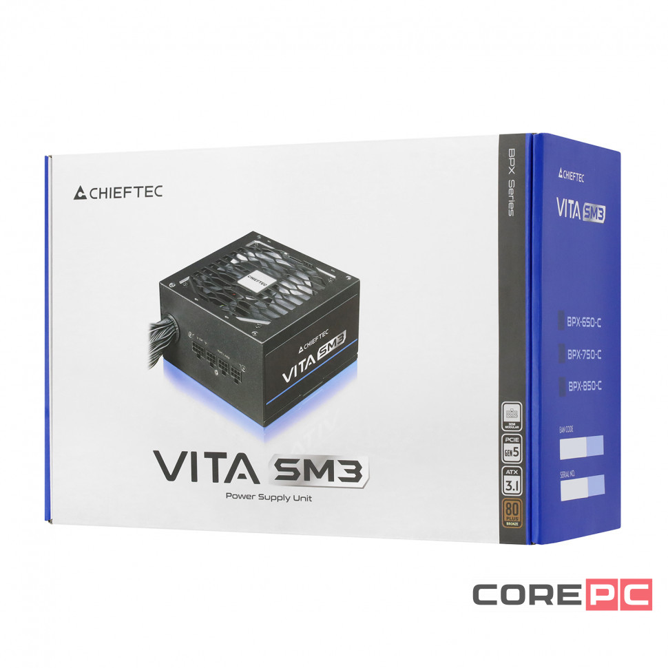 Блок питания Chieftec 850W Vita SM3 (BPX-850-C) 16 Pin (PCIe 5.0 Connector Cable Details)