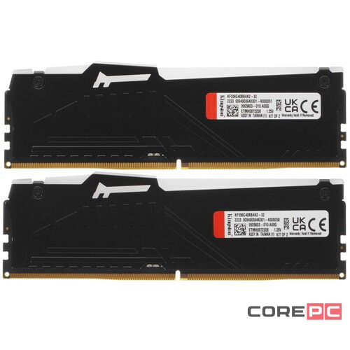 Оперативная память 32 Gb 5600 MHz Kingston FURY Beast RGB Black (KF556C40BBAK2-32)