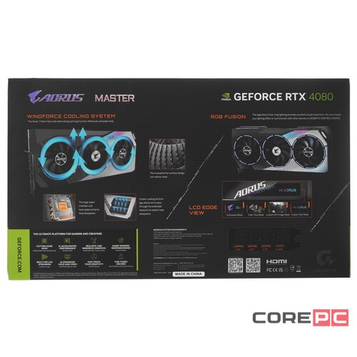 Видеокарта Gigabyte (GV-N4080AORUS M-16GD) GeForce RTX 4080 AORUS 16GB MASTER