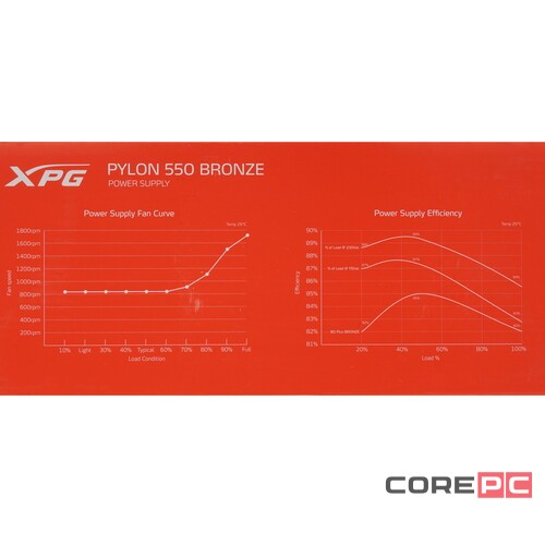 Блок питания ADATA XPG 550W PYLON (PYLON550B-BKCEU)