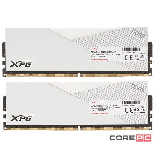Оперативная память 32 Gb 6400 MHz ADATA XPG LANCER White (AX5U6400C3216G-DCLAWH)