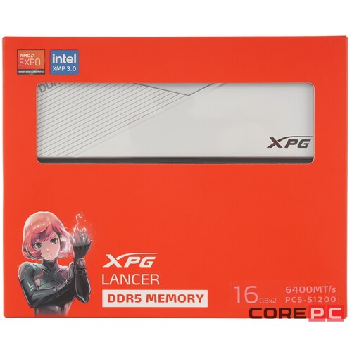 Оперативная память 32 Gb 6400 MHz ADATA XPG LANCER White (AX5U6400C3216G-DCLAWH)
