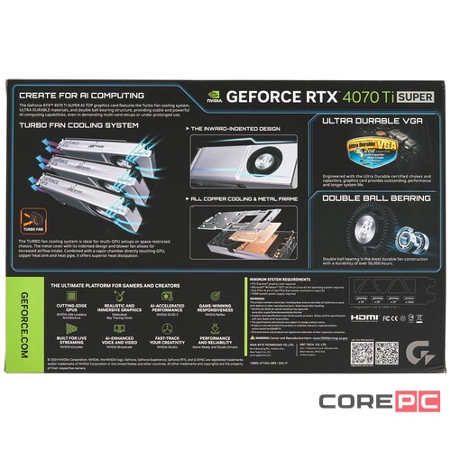 Видеокарта Gigabyte (GV-N407TSAI TOP-16GD) GeForce RTX 4070 Ti SUPER 16GB AI TOP BLOWER