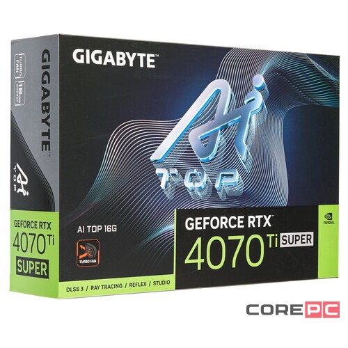 Видеокарта Gigabyte (GV-N407TSAI TOP-16GD) GeForce RTX 4070 Ti SUPER 16GB AI TOP BLOWER