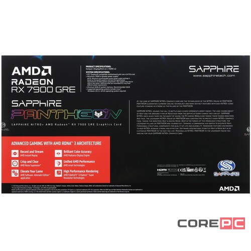 Видеокарта Sapphire (11325-02-20G) Radeon RX 7900 GRE 16GB NITRO+ GAMING OC