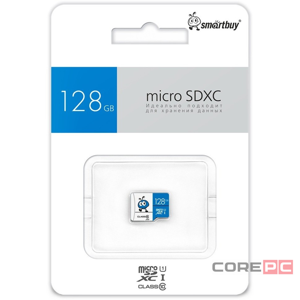 micro SDXC карта памяти Smartbuy 128GB UHS-I BLUE (без адаптеров)