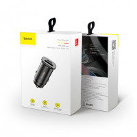 Автомобильное заряд. устр. Baseus Square Metal 1USB+1C 30W (CCALL-AS01) черное