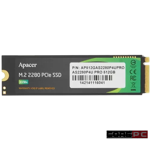 Твердотельный накопитель Apacer 512 Gb AS2280P4U M.2 (AP512GAS2280P4UPRO-1)