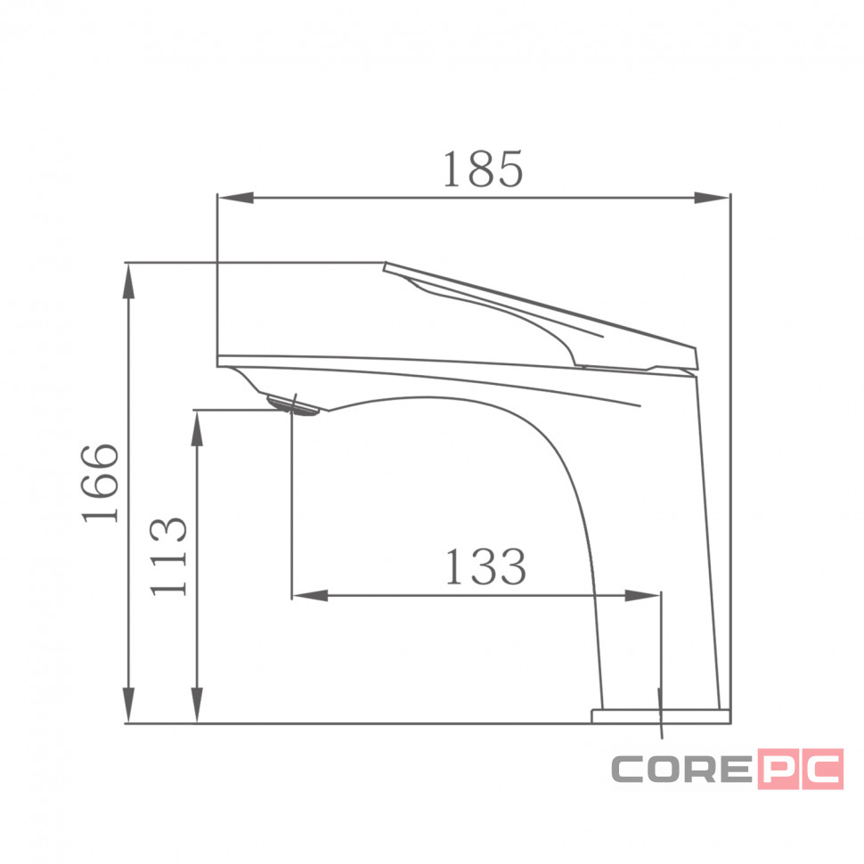 Смеситель для раковины Haiba HB10816-3, рычажное управление, цвет оружейная сталь
