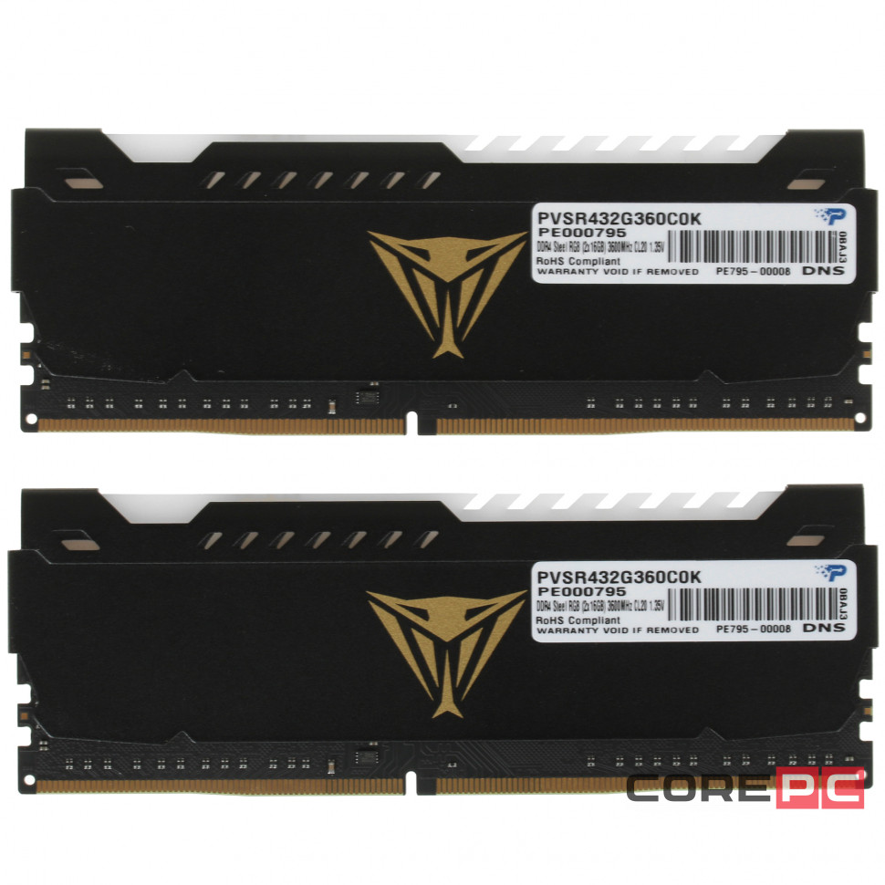 Оперативная память 32 Gb 3600 MHz PATRIOT VIPER STEEL RGB (PVSR432G360C0K)