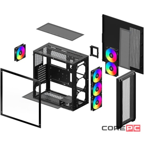 Компьютерный корпус XASTRA A500 4ARGB Black (A500-BK-FC120ARGB-4F-GL)