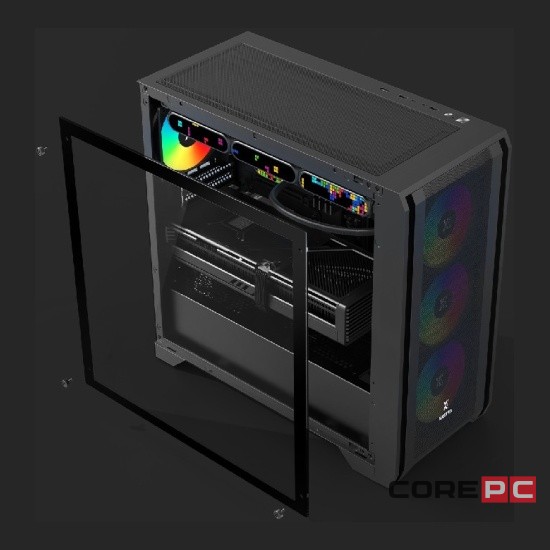 Компьютерный корпус XASTRA A500 4ARGB Black (A500-BK-FC120ARGB-4F-GL)