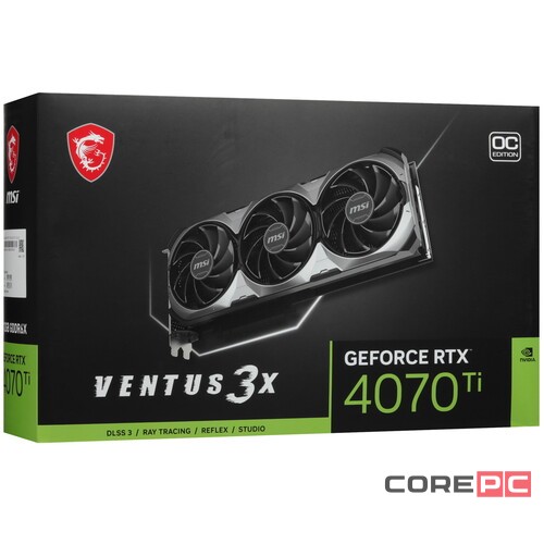 Видеокарта MSI (RTX 4070 Ti VENTUS 3X E1 12G) GeForce RTX 4070 Ti VENTUS 3X E1