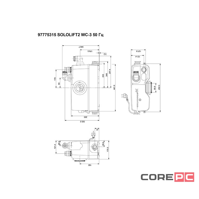 Установка канализационная Grundfos SOLOLIFT 2 WC-3