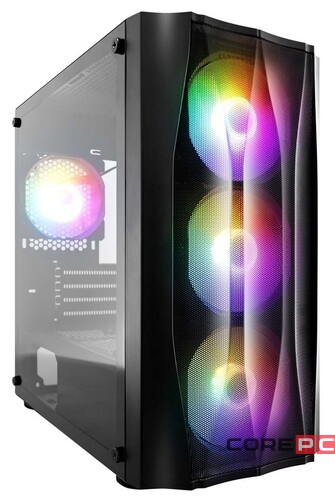 Компьютерный корпус 1STPLAYER FIREBASE X3-M TG LED Black (X3-M-BK-4F1)