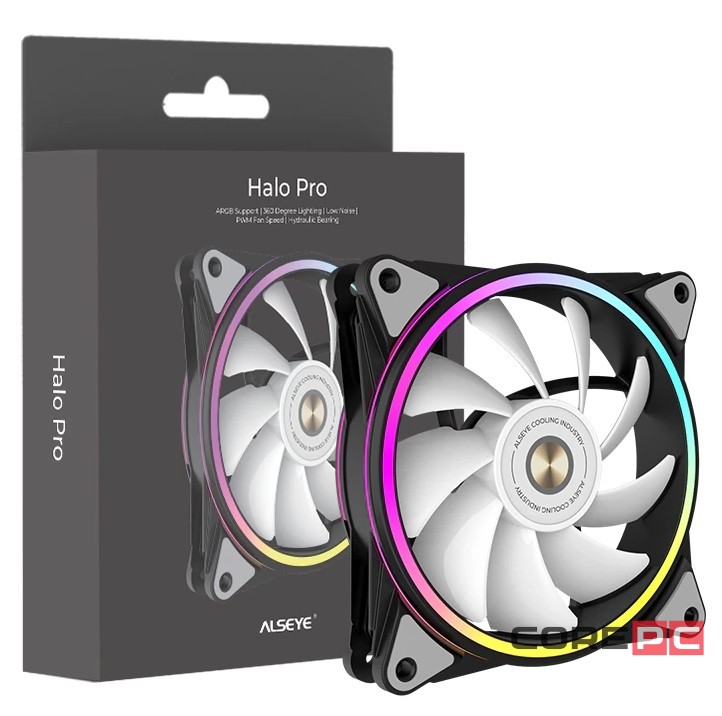 Вентилятор для корпуса ALSEYE ARGB Black HALO PRO B PWM