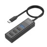Переходник разветвитель Hoco (HB25) Easy Mix 4 в 1 Сonverter Type-C на USB 3.0 + USB 2.0*3 (Black)