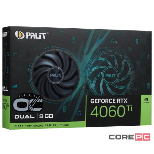 Видеокарта Palit (NE6406TT19P1-1060D) GeForce RTX 4060 Ti 8GB DUAL OC
