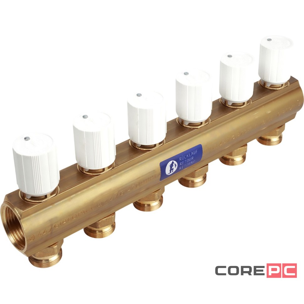 Коллектор Giacomini с термостатическими клапанами 1 1/4quot; x 18 /6, R553VY026