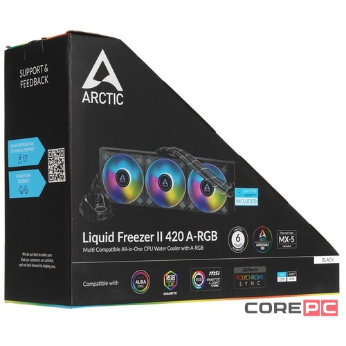 Система жидкостного охлаждения для процессора Arctic Cooling Liquid Freezer II - 420 ARGB Black (ACFRE00109A)