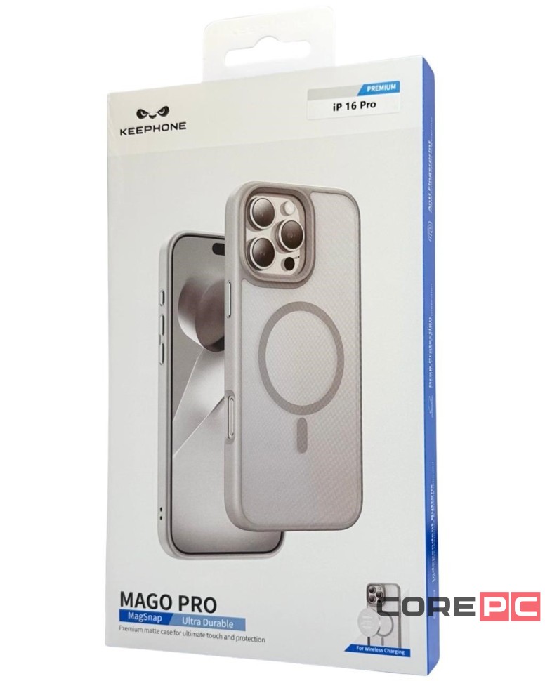 Накладка для i-Phone 16 Pro Keephone Mago Pro MagSnap серый