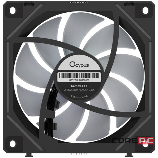 Комплект вентиляторов для корпуса Ocypus Gamma F12 UNI BK ARGB Black (Gamma-F12-BK3AM00U-GL)