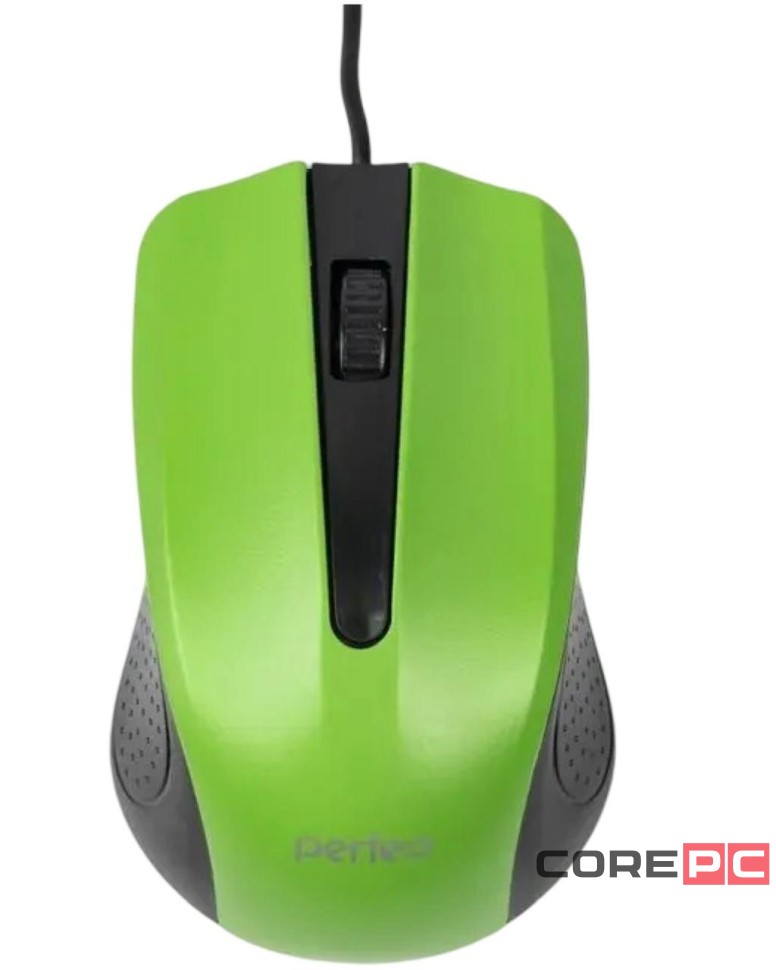 Мышь проводная Perfeo Rainbow USB/DPI 1000/3 кнопки/1.8м черно-зеленая