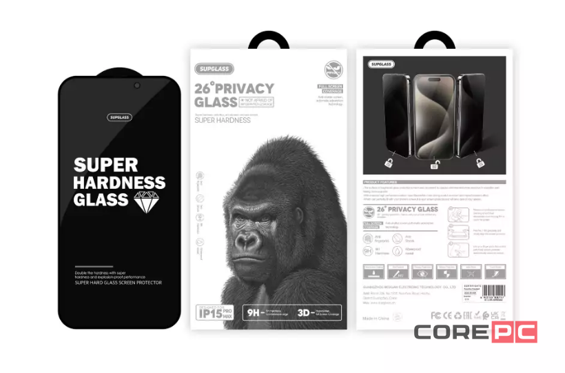 Защитное стекло Антишпион для i-Phone 15 Pro Max 6.1 Supglass XC-12 3D