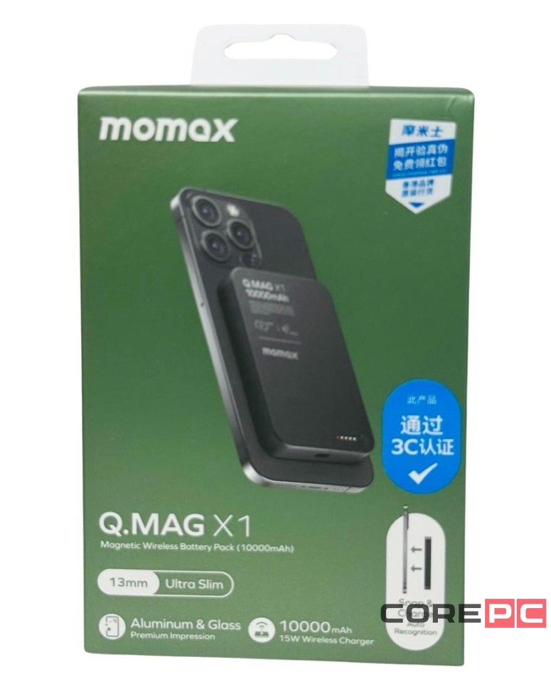 Powerbank магнитный с MagSafe Momax Q. Mag X1 10000mAh IP117AD черный