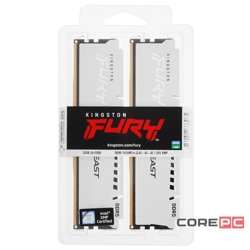 Оперативная память 32 Gb 5600 MHz Kingston FURY Beast White (KF556C40BWK2-32)