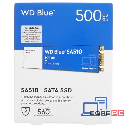 Твердотельный накопитель Western Digital 500 Gb Blue WDS500G3B0B