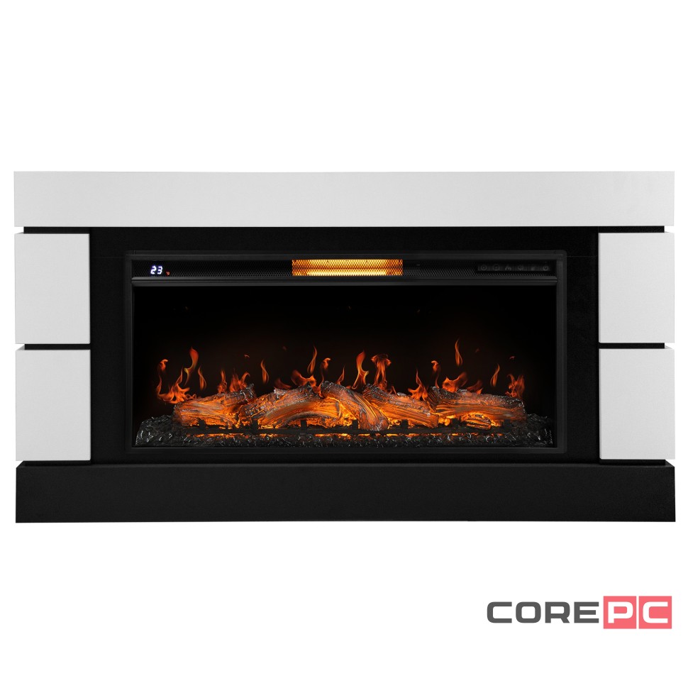 Каминокомплект: Очаг Royal Thermo Aurora RTFP/P-AR40LS, портал Moderno 42/40/36, белый, р/в