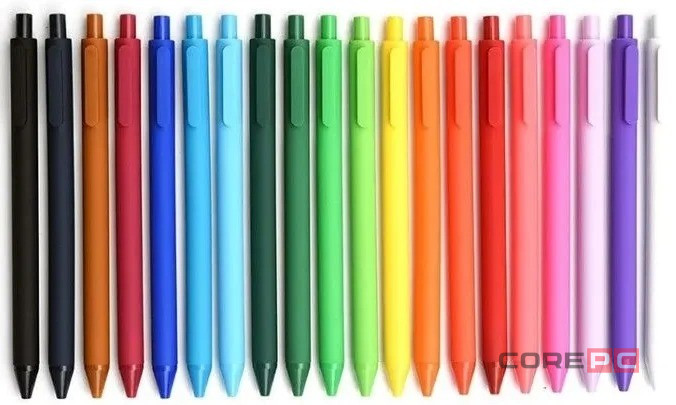 Ручка гелевая Xiaomi KACO Pure Plastic Gel Ink  (комплект 20шт) цветные