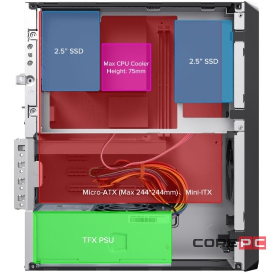 Компьютерный корпус FoxLine FL-207-TFX230B-85-INF Black TFX 230W