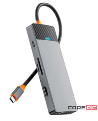 Адаптер WIWU Linker 9 в 1 USB-C HUB на USBx3/Type-Cx2/VGA/HDMI/SD/TF (A921HV) (Grey)