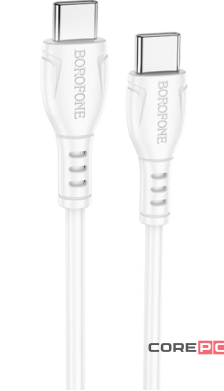 Кабель Borofone BX51 60W (Type-C) на (Type-C) 100см силиконовый (белый)