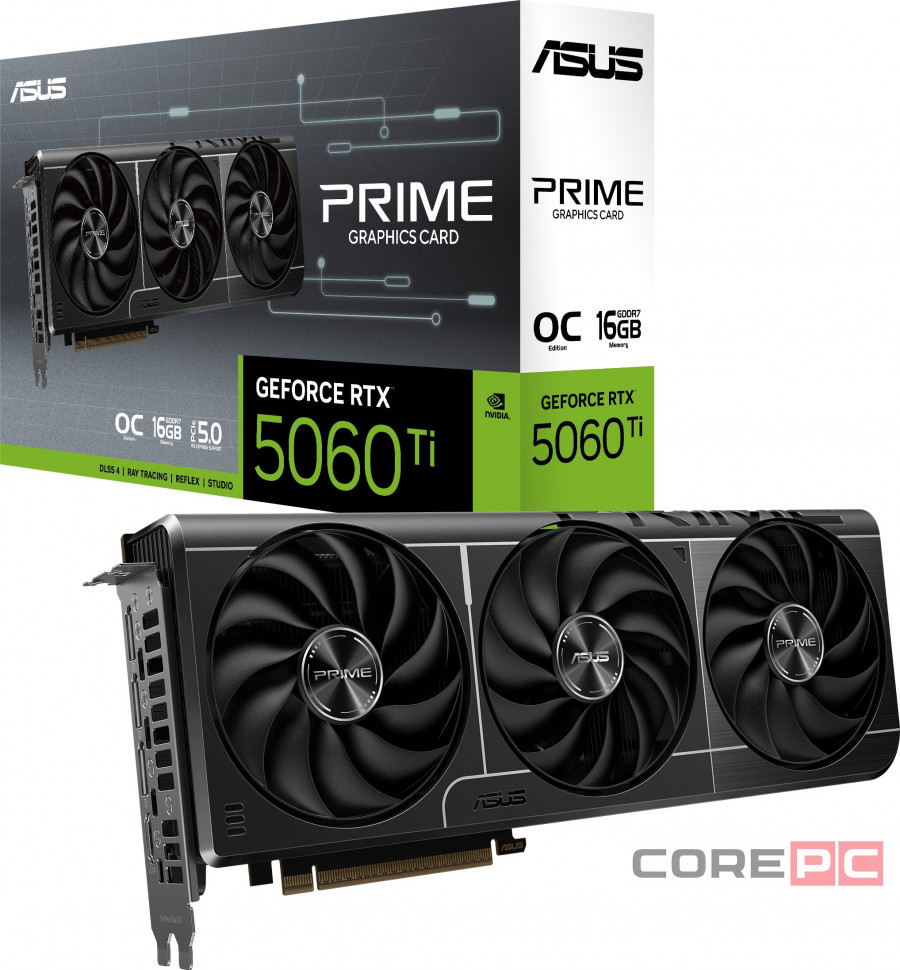 Видеокарта ASUS (PRIME-RTX5060TI-O16G) GeForce RTX 5060 Ti 16GB PRIME OC (90YV0MH2-M0NA00)
