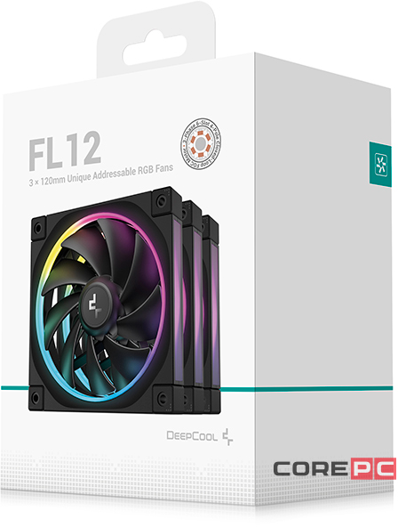 Комплект вентиляторов для корпуса Deepcool ARGB Black (FL12-3 IN 1)
