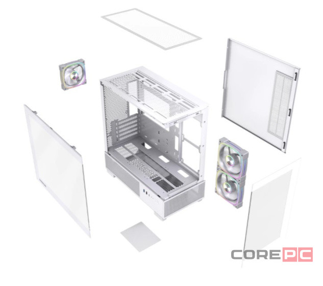 Компьютерный корпус Powercase Vision Micro S3W TG ARGB White (CVMMSW-A3)