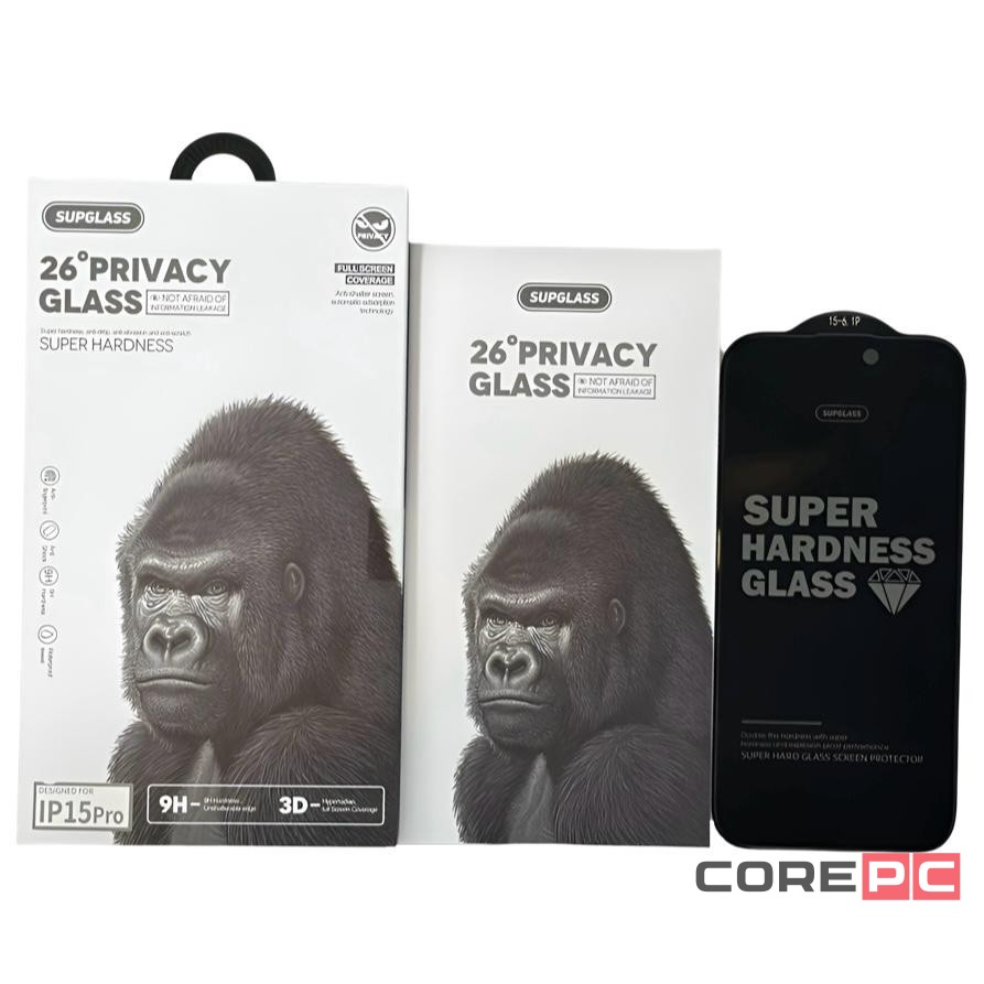 Защитное стекло Антишпион для i-Phone 15 Pro 6.1 Supglass XC-12 3D