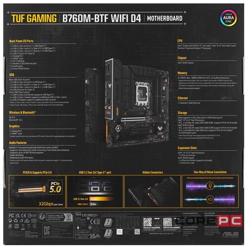 Материнская плата ASUS TUF GAMING B760M-BTF WIFI D4 (90MB1E50-M0EAY0)