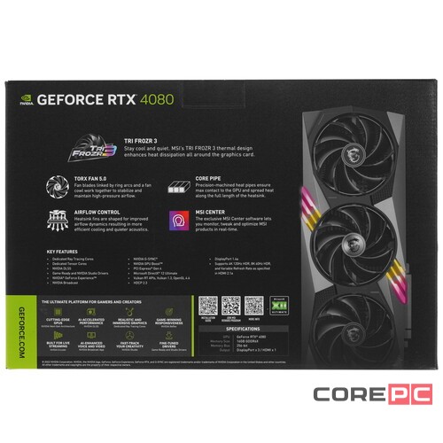 Видеокарта MSI (RTX 4080 16GB GAMING X TRIO) GeForce RTX 4080 16GB GAMING X TRIO